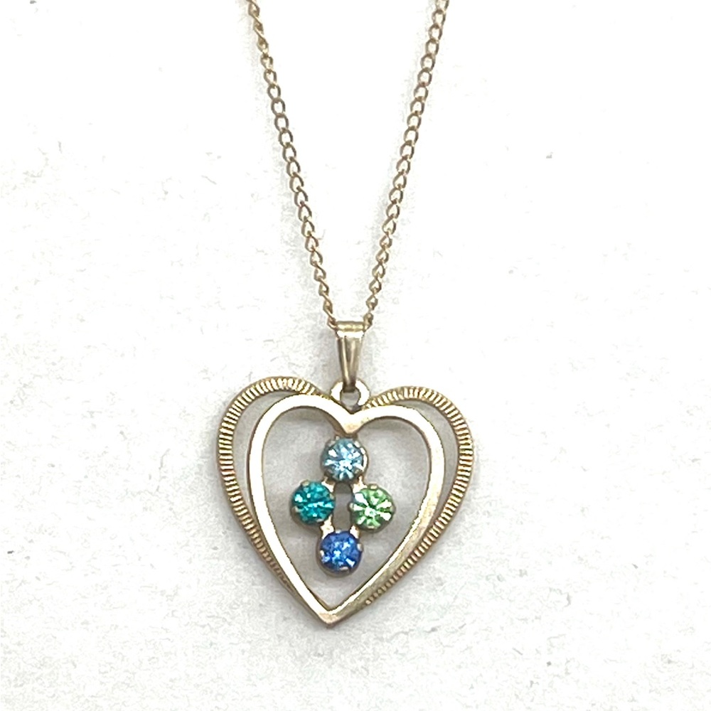 Anson 18” Crystal Rhinestone Heart Necklace